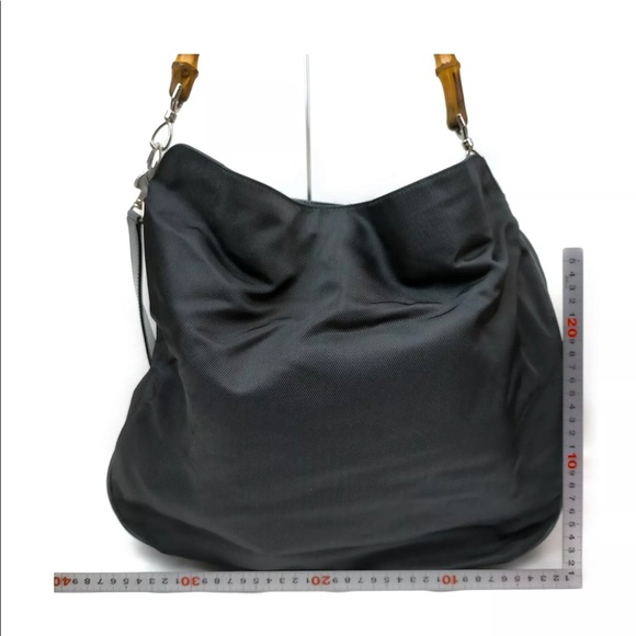 Gucci Black Nylon Bamboo Handle Hobo Shoulder bag - Picture 7 of 13